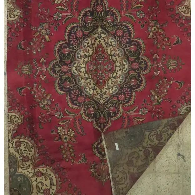 One Of The Kind Hand-Knotted Persian Wool Rug _ Luxurious Vintage Design, 10'5" x 7'7", Artisan: Hand-Knotted Persian Wool Rug _ Luxurious Vintage Design, 10'5" x 7'7", Artisan Crafted, Authentic hand-knotted traditional antique vintage Persian rugs, in excellent vintage condition with over 60 ye