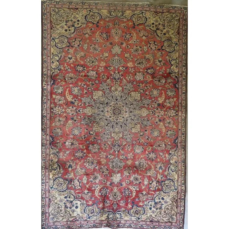 One Of The Kind Hand-Knotted Persian Wool Rug _ Luxurious Vintage Design, 7'9" x 5'1", Artisan: Hand-Knotted Persian Wool Rug _ Luxurious Vintage Design, 7'9" x 5'1", Artisan Crafted, Authentic hand-knotted traditional antique vintage Persian rugs, in excellent vintage condition with over 60 yea