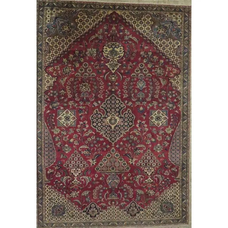 One Of The Kind Hand-Knotted Persian Wool Rug _ Luxurious Vintage Design, 11'9" x 8'3", Artisan (1 of 1)