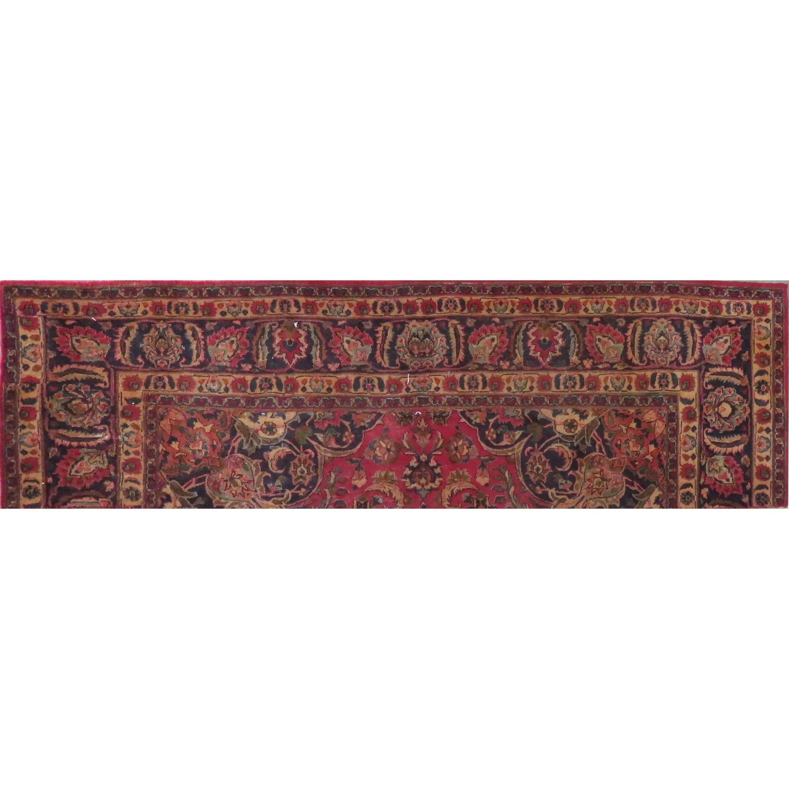 One Of The Kind Hand-Knotted Persian Wool Rug _ Luxurious Vintage Design, 7'9" x 2'3", Artisan: Hand-Knotted Persian Wool Rug _ Luxurious Vintage Design, 7'9" x 2'3", Artisan Crafted, Authentic hand-knotted traditional antique vintage Persian rugs, in excellent vintage condition with over 60 yea
