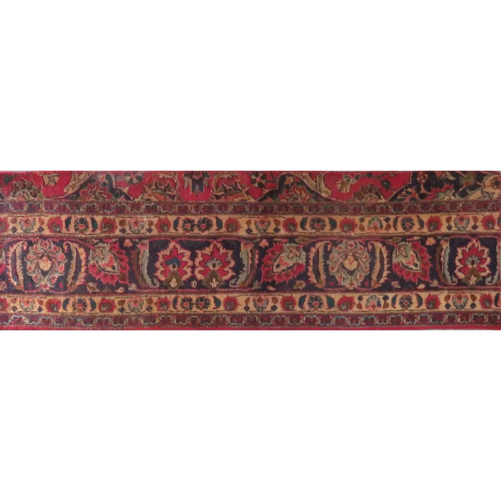 One Of The Kind Hand-Knotted Persian Wool Rug _ Luxurious Vintage Design, 5'4" x 1'6", Artisan: Hand-Knotted Persian Wool Rug _ Luxurious Vintage Design, 5'4" x 1'6", Artisan Crafted, Authentic hand-knotted traditional antique vintage Persian rugs, in excellent vintage condition with over 60 yea