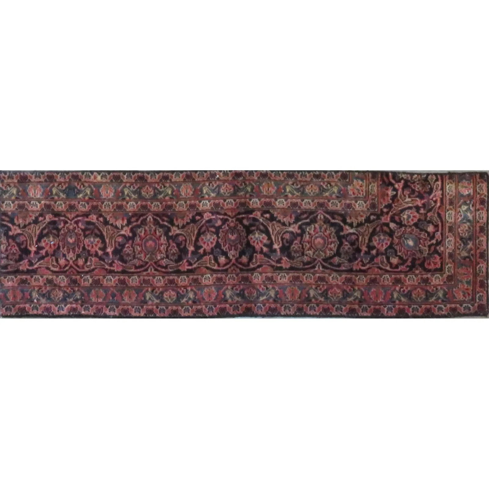 One Of The Kind Hand-Knotted Persian Wool Rug _ Luxurious Vintage Design, 5'4" x 1'6", Artisan: Hand-Knotted Persian Wool Rug _ Luxurious Vintage Design, 5'4" x 1'6", Artisan Crafted, Authentic hand-knotted traditional antique vintage Persian rugs, in excellent vintage condition with over 60 yea