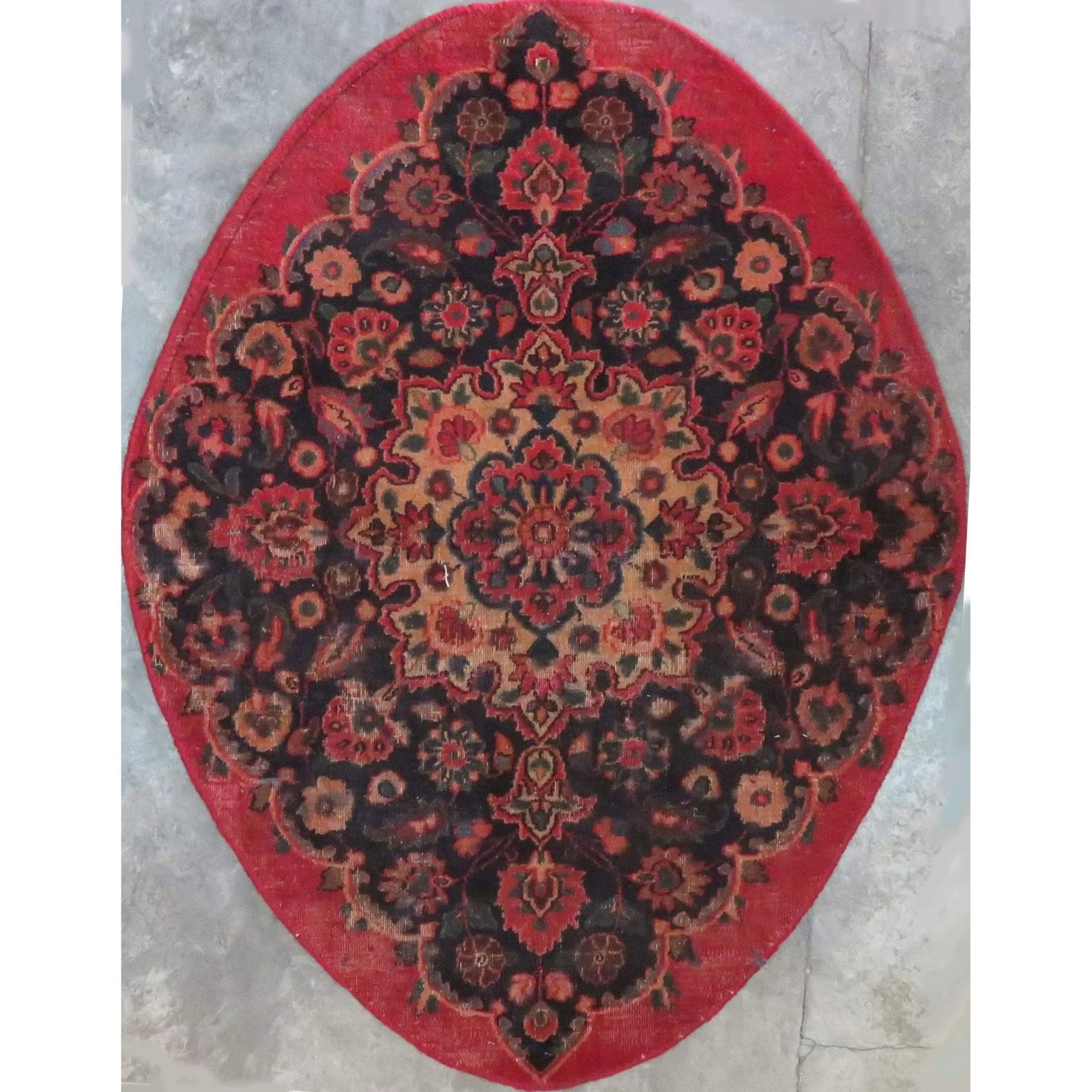 One Of The Kind Hand-Knotted Persian Wool Rug _ Luxurious Vintage Design, 4'6" x 3'6", Artisan (1 of 1)