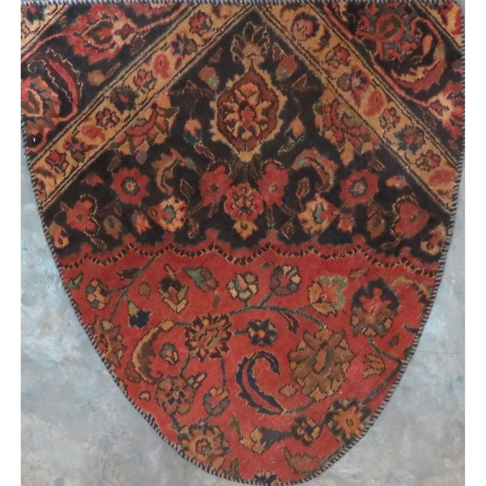 One Of The Kind Hand-Knotted Persian Wool Rug _ Luxurious Vintage Design, 3'5" x 3'3", Artisan: Hand-Knotted Persian Wool Rug _ Luxurious Vintage Design, 3'5" x 3'3", Artisan Crafted, Authentic hand-knotted traditional antique vintage Persian rugs, in excellent vintage condition with over 60 yea