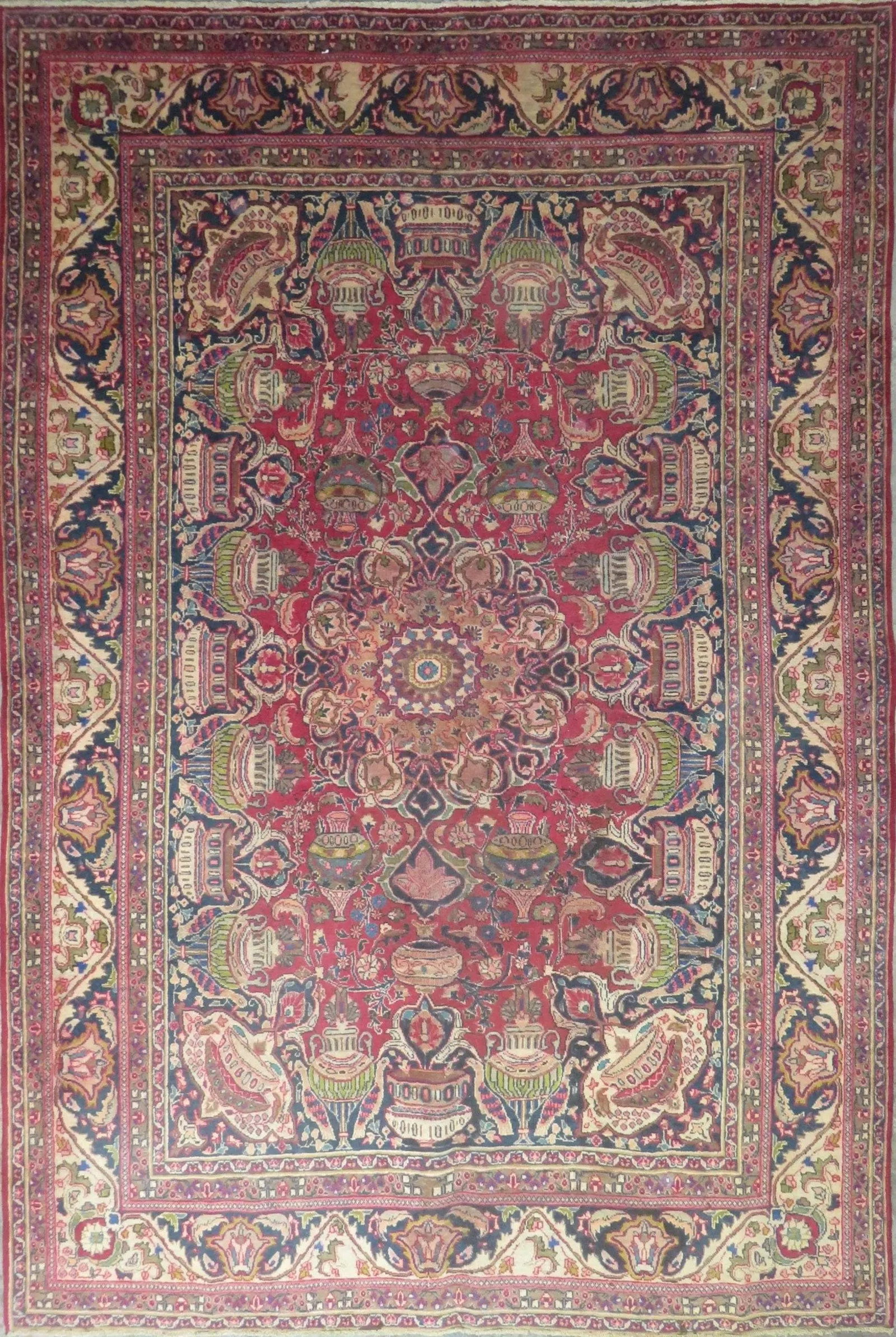 One Of The Kind Hand-Knotted Persian Wool Rug _ Luxurious Vintage Design, 11'5" x 7'6", Artisan: Hand-Knotted Persian Wool Rug _ Luxurious Vintage Design, 11'5" x 7'6", Artisan Crafted, Authentic hand-knotted traditional antique vintage Persian rugs, in excellent vintage condition with over 60 ye