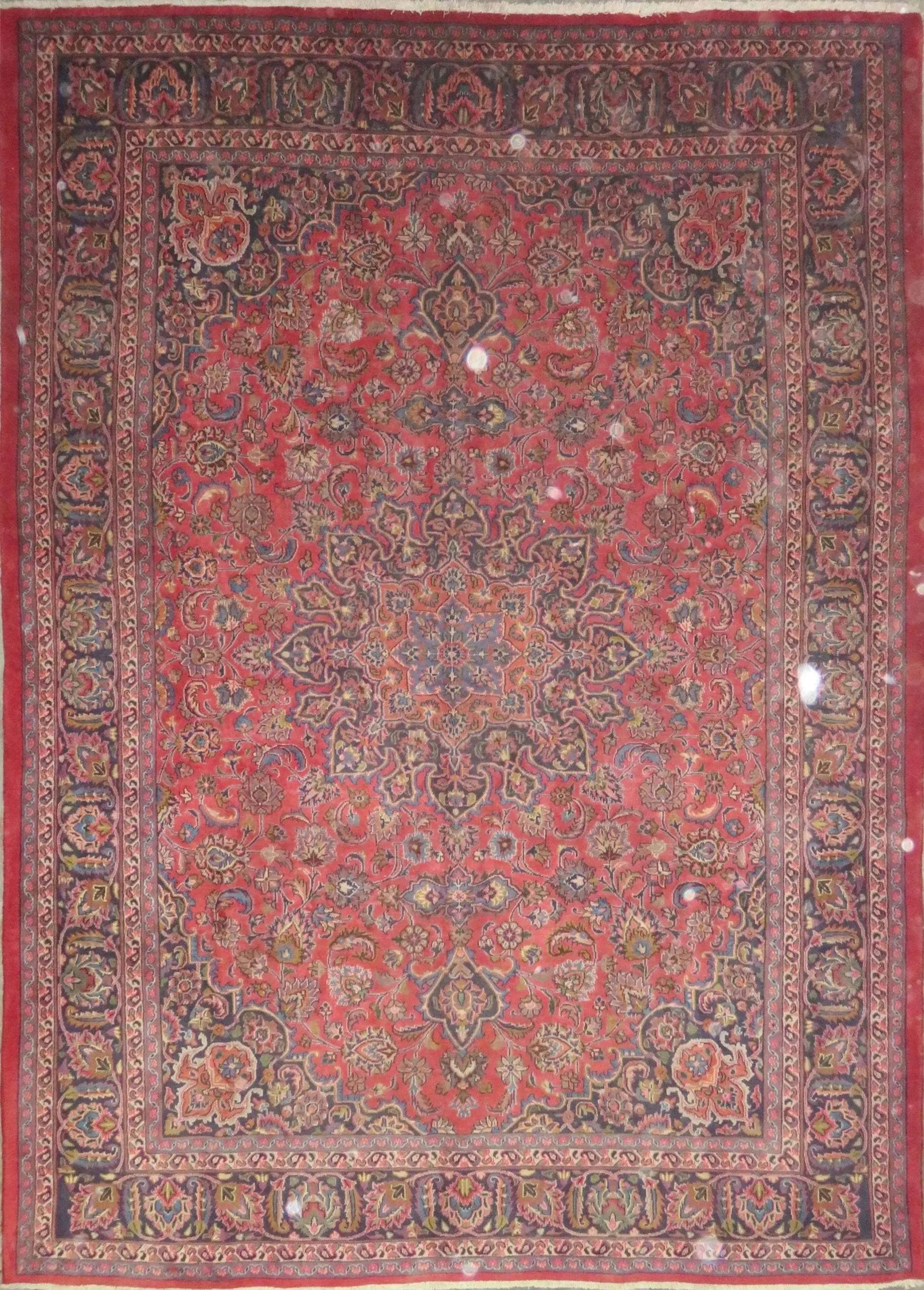 One Of The Kind Hand-Knotted Persian Wool Rug _ Luxurious Vintage Design, 11'3" x 8'2", Artisan: Hand-Knotted Persian Wool Rug _ Luxurious Vintage Design, 11'3" x 8'2", Artisan Crafted, Authentic hand-knotted traditional antique vintage Persian rugs, in excellent vintage condition with over 60 ye