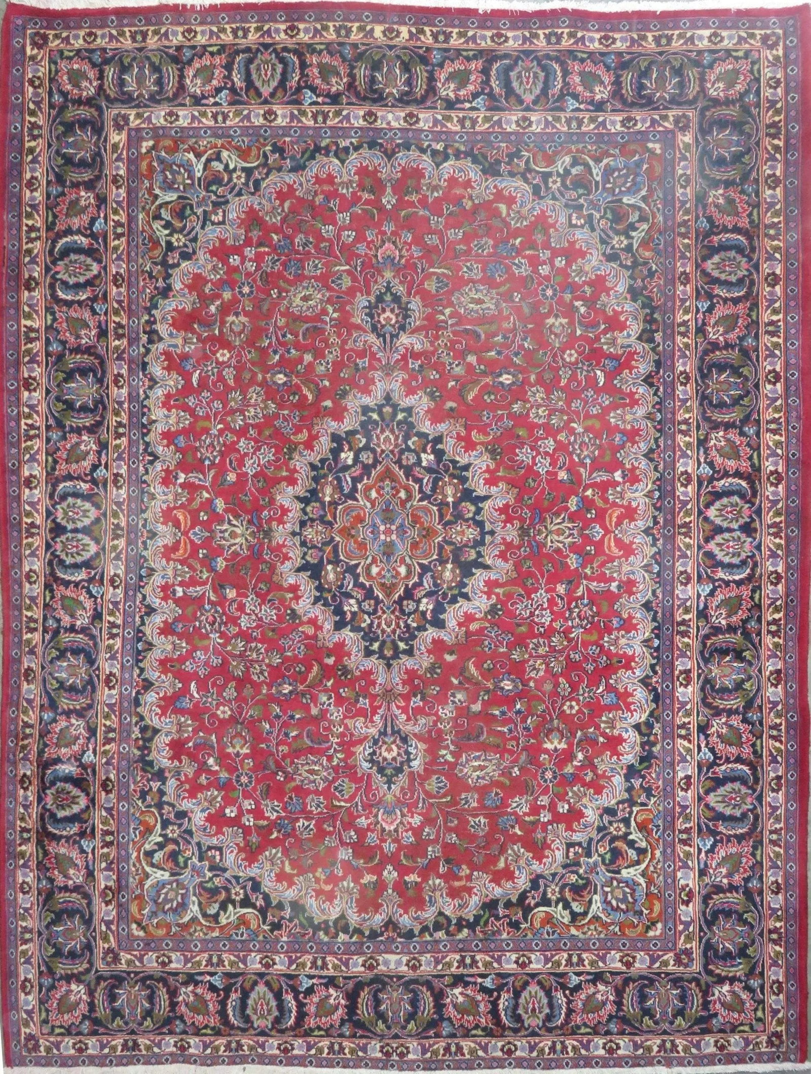 One Of The Kind Hand-Knotted Persian Wool Rug _ Luxurious Vintage Design, 10'6" x 7'9", Artisan: Hand-Knotted Persian Wool Rug _ Luxurious Vintage Design, 10'6" x 7'9", Artisan Crafted, Authentic hand-knotted traditional antique vintage Persian rugs, in excellent vintage condition with over 60 ye