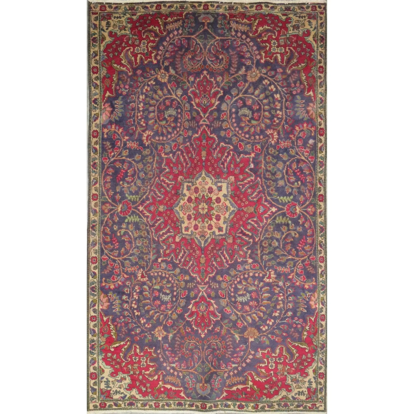 One Of The Kind Hand-Knotted Persian Wool Rug _ Luxurious Vintage Design, 11'10" x 8'9", Artisan: Hand-Knotted Persian Wool Rug _ Luxurious Vintage Design, 11'10" x 8'9", Artisan Crafted, Authentic hand-knotted traditional antique vintage Persian rugs, in excellent vintage condition with over 60 y