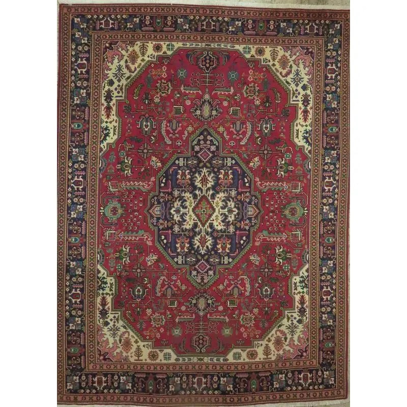 One Of The Kind Hand-Knotted Persian Wool Rug _ Luxurious Vintage Design, 12'4" x 4'11", Artisan: Hand-Knotted Persian Wool Rug _ Luxurious Vintage Design, 12'4" x 4'12", Artisan Crafted, Authentic hand-knotted traditional antique vintage Persian rugs, in excellent vintage condition with over 60 y
