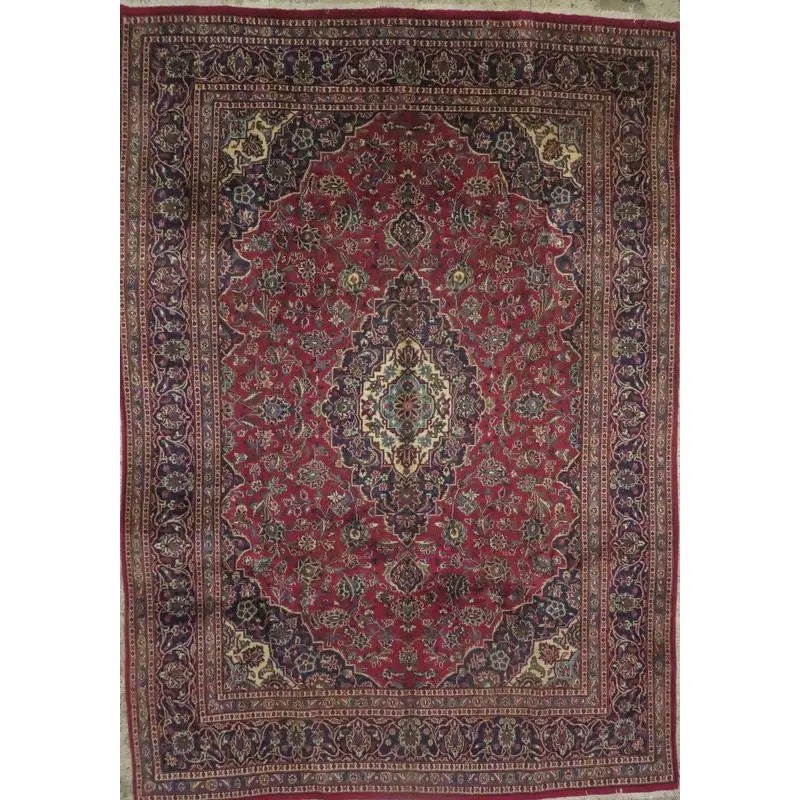 One Of The Kind Hand-Knotted Persian Wool Rug _ Luxurious Vintage Design, 12'2" x 8'0", Artisan (1 of 1)