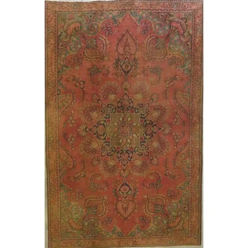 One Of The Kind Hand-Knotted Persian Wool Rug _ Luxurious Vintage Design, 10'6" x 8'5", Artisan: Hand-Knotted Persian Wool Rug _ Luxurious Vintage Design, 10'6" x 8'5", Artisan Crafted, Authentic hand-knotted traditional antique vintage Persian rugs, in excellent vintage condition with over 60 ye