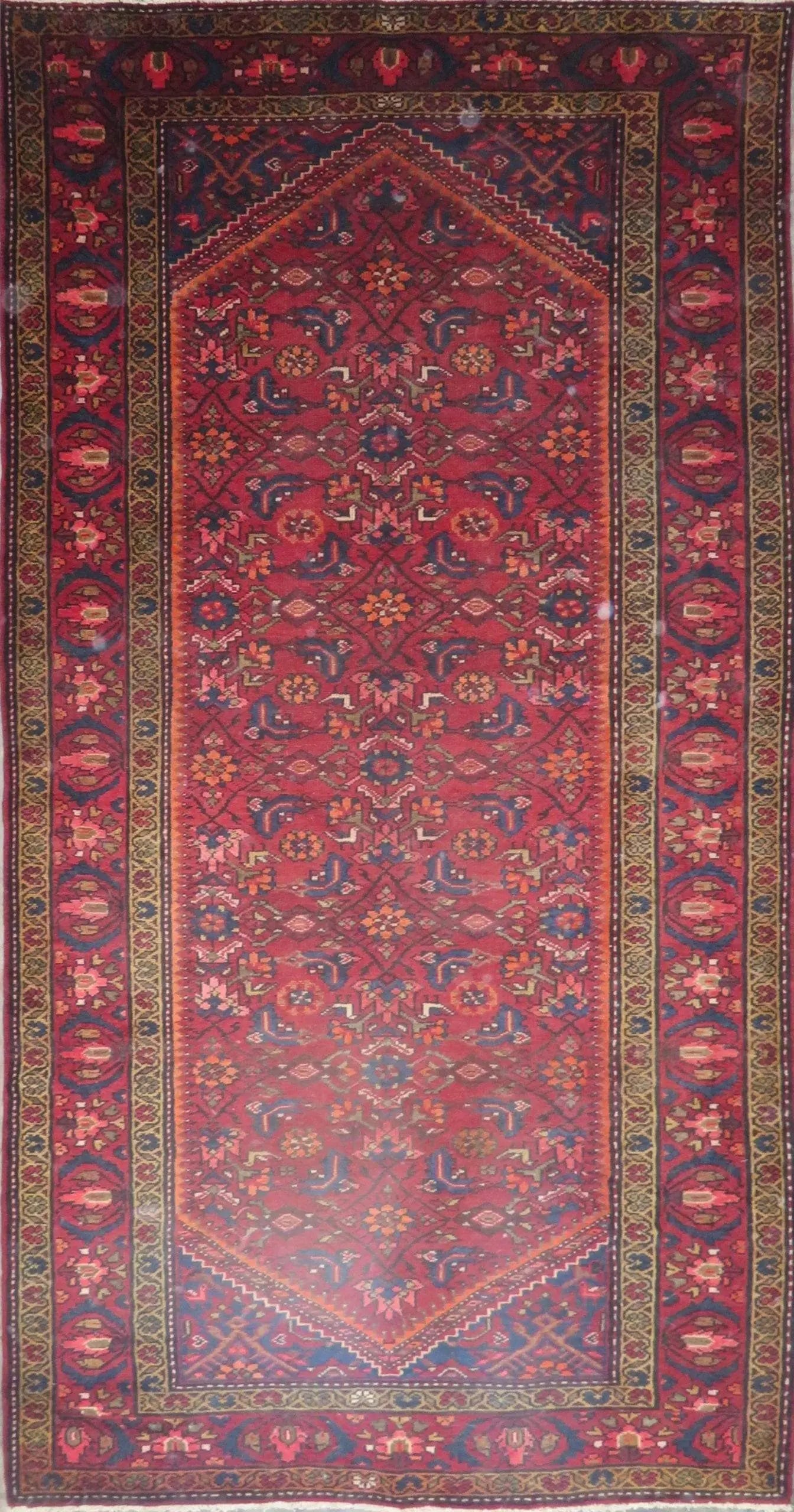 One Of The Kind Hand-Knotted Persian Wool Rug _ Luxurious Vintage Design, 9'8" x 5'1", Artisan (1 of 1)