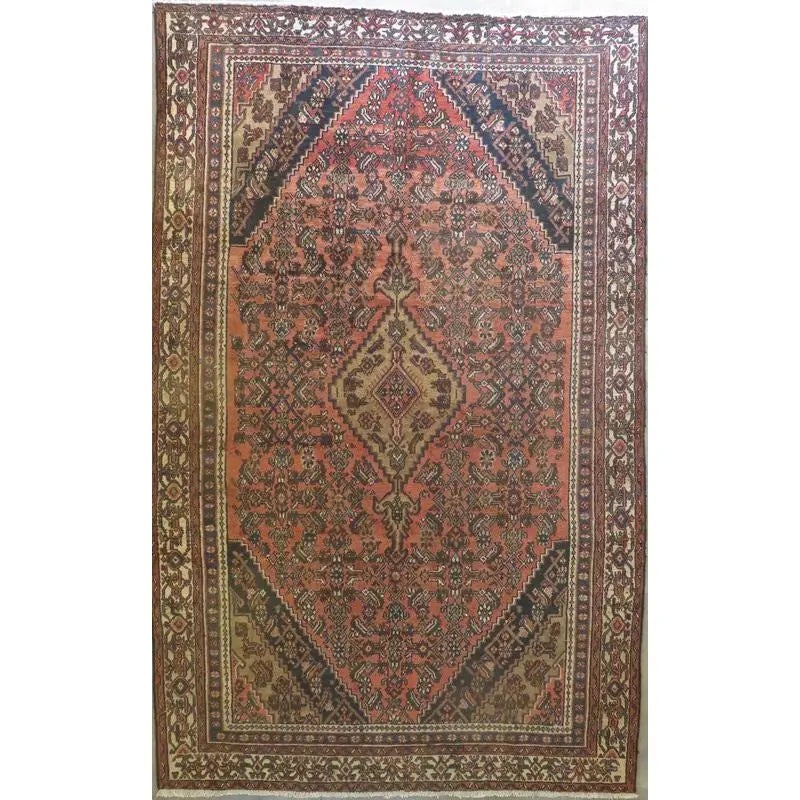 One Of The Kind Hand-Knotted Persian Wool Rug _ Luxurious Vintage Design, 9'6" x 6'7", Artisan (1 of 1)