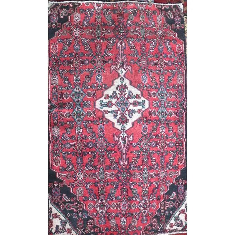 One Of The Kind Hand-Knotted Persian Wool Rug _ Luxurious Vintage Design, 9'2" x 6'6", Artisan: Hand-Knotted Persian Wool Rug _ Luxurious Vintage Design, 9'2" x 6'6", Artisan Crafted, Authentic hand-knotted traditional antique vintage Persian rugs, in excellent vintage condition with over 60 yea