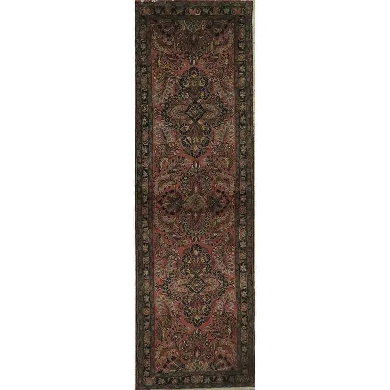 One Of The Kind Hand-Knotted Persian Wool Rug _ Luxurious Vintage Design, 9'2" x 2'9", Artisan: Hand-Knotted Persian Wool Rug _ Luxurious Vintage Design, 9'2" x 2'9", Artisan Crafted, Authentic hand-knotted traditional antique vintage Persian rugs, in excellent vintage condition with over 60 yea