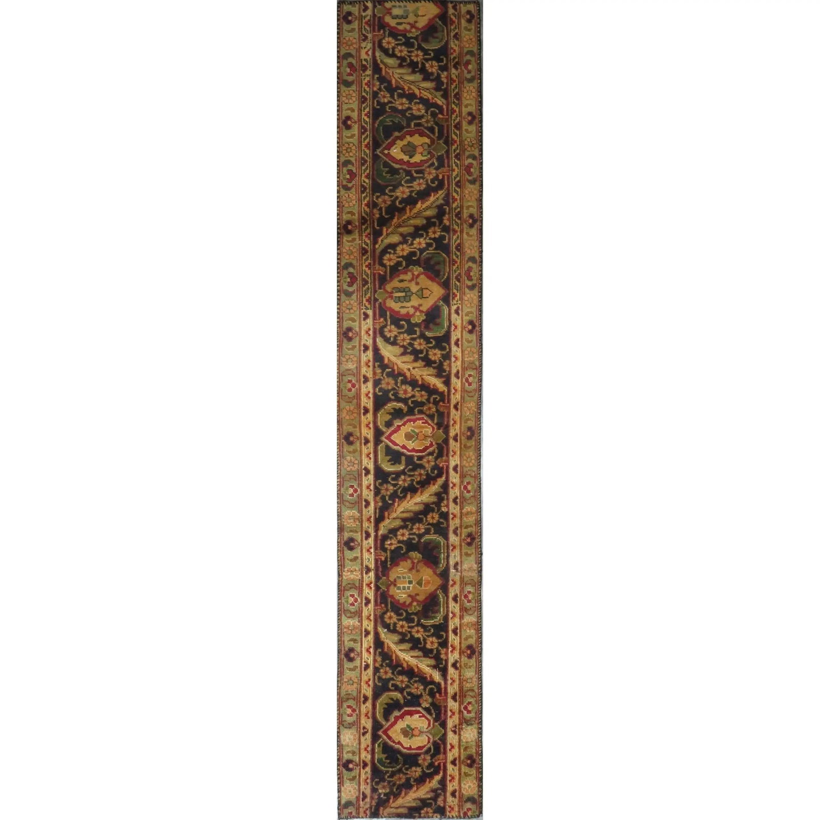 One Of The Kind Hand-Knotted Persian Wool Rug _ Luxurious Vintage Design, 9'0" x 1'0", Artisan: Hand-Knotted Persian Wool Rug _ Luxurious Vintage Design, 9'0" x 1'0", Artisan Crafted, Authentic hand-knotted traditional antique vintage Persian rugs, in excellent vintage condition with over 60 yea