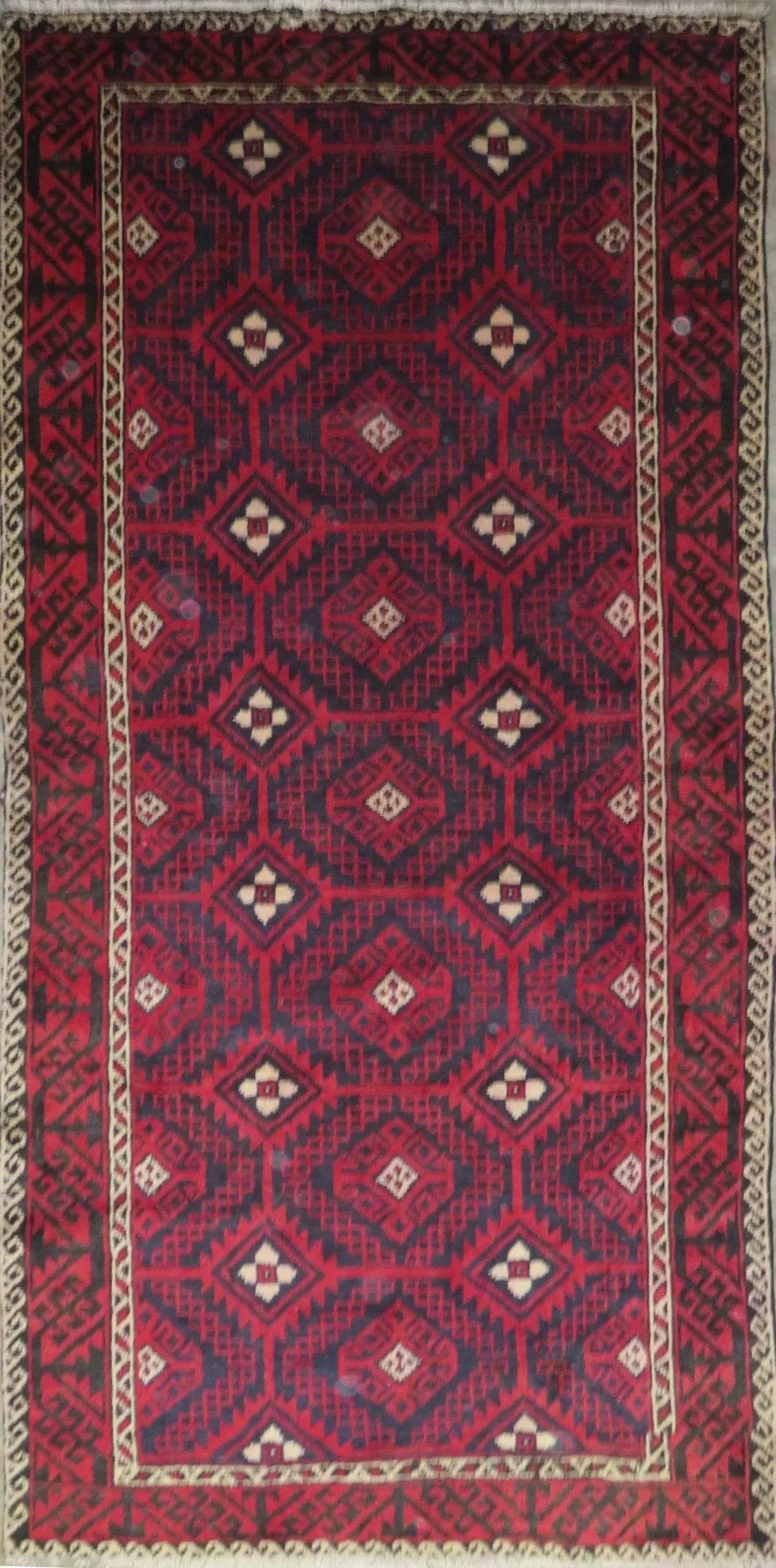 One Of The Kind Hand-Knotted Persian Wool Rug _ Luxurious Vintage Design, 8'9" x 4'3", Artisan: Hand-Knotted Persian Wool Rug _ Luxurious Vintage Design, 8'9" x 4'3", Artisan Crafted, Authentic hand-knotted traditional antique vintage Persian rugs, in excellent vintage condition with over 60 yea