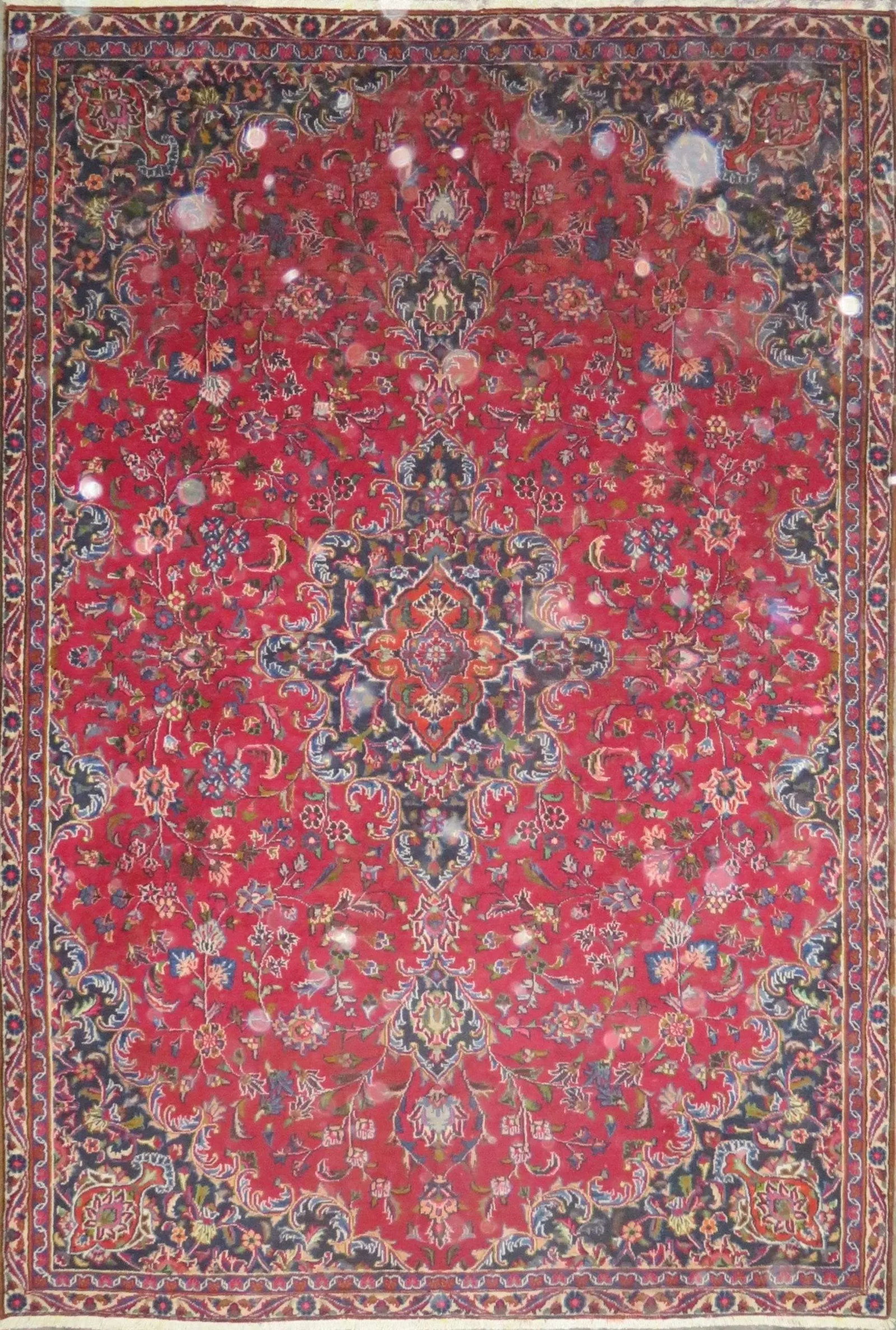 One Of The Kind Hand-Knotted Persian Wool Rug _ Luxurious Vintage Design, 8'5" x 5'9", Artisan: Hand-Knotted Persian Wool Rug _ Luxurious Vintage Design, 8'5" x 5'9", Artisan Crafted, Authentic hand-knotted traditional antique vintage Persian rugs, in excellent vintage condition with over 60 yea