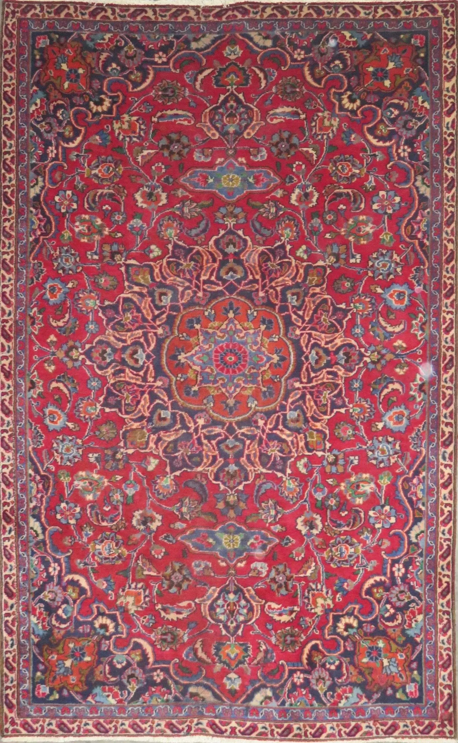 One Of The Kind Hand-Knotted Persian Wool Rug _ Luxurious Vintage Design, 8'3" x 4'6", Artisan (1 of 1)