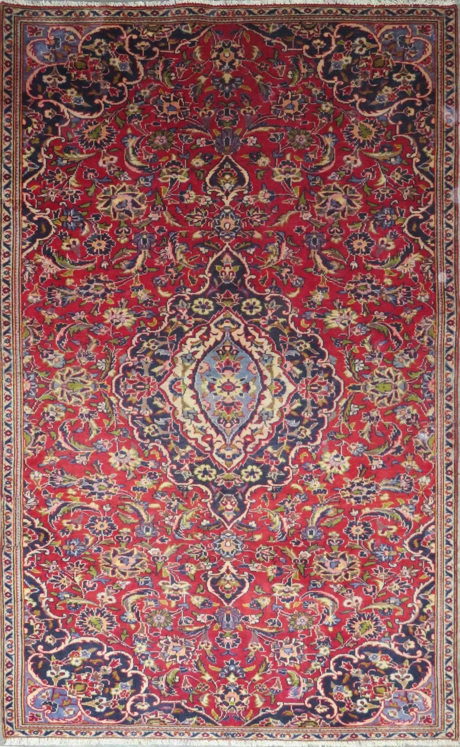 One Of The Kind Hand-Knotted Persian Wool Rug _ Luxurious Vintage Design, 7'9" x 4'9", Artisan: Hand-Knotted Persian Wool Rug _ Luxurious Vintage Design, 7'9" x 4'9", Artisan Crafted, Authentic hand-knotted traditional antique vintage Persian rugs, in excellent vintage condition with over 60 yea