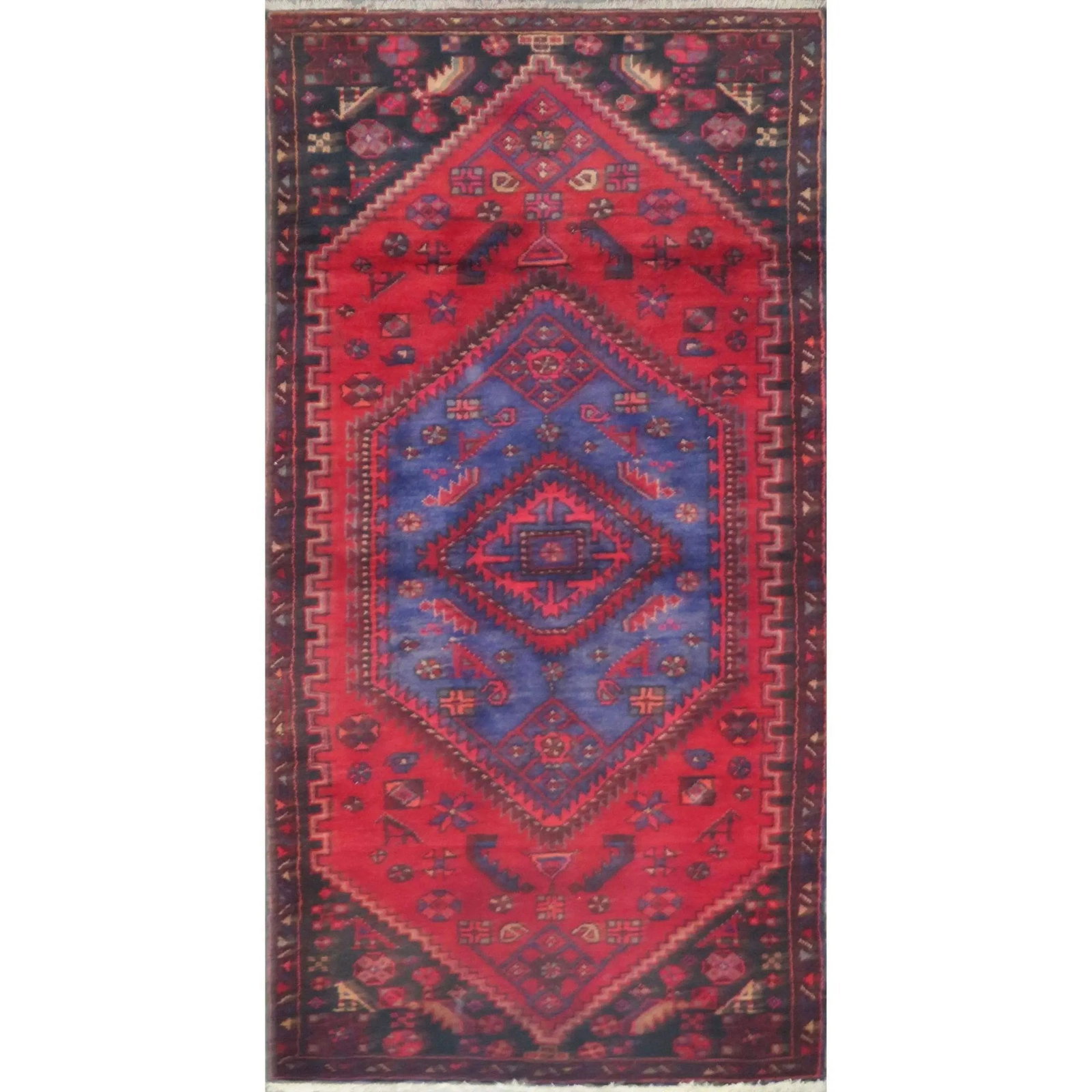 One Of The Kind Hand-Knotted Persian Wool Rug _ Luxurious Vintage Design, 6'7" x 3'4", Artisan: Hand-Knotted Persian Wool Rug _ Luxurious Vintage Design, 6'7" x 3'4", Artisan Crafted, Authentic hand-knotted traditional antique vintage Persian rugs, in excellent vintage condition with over 60 yea