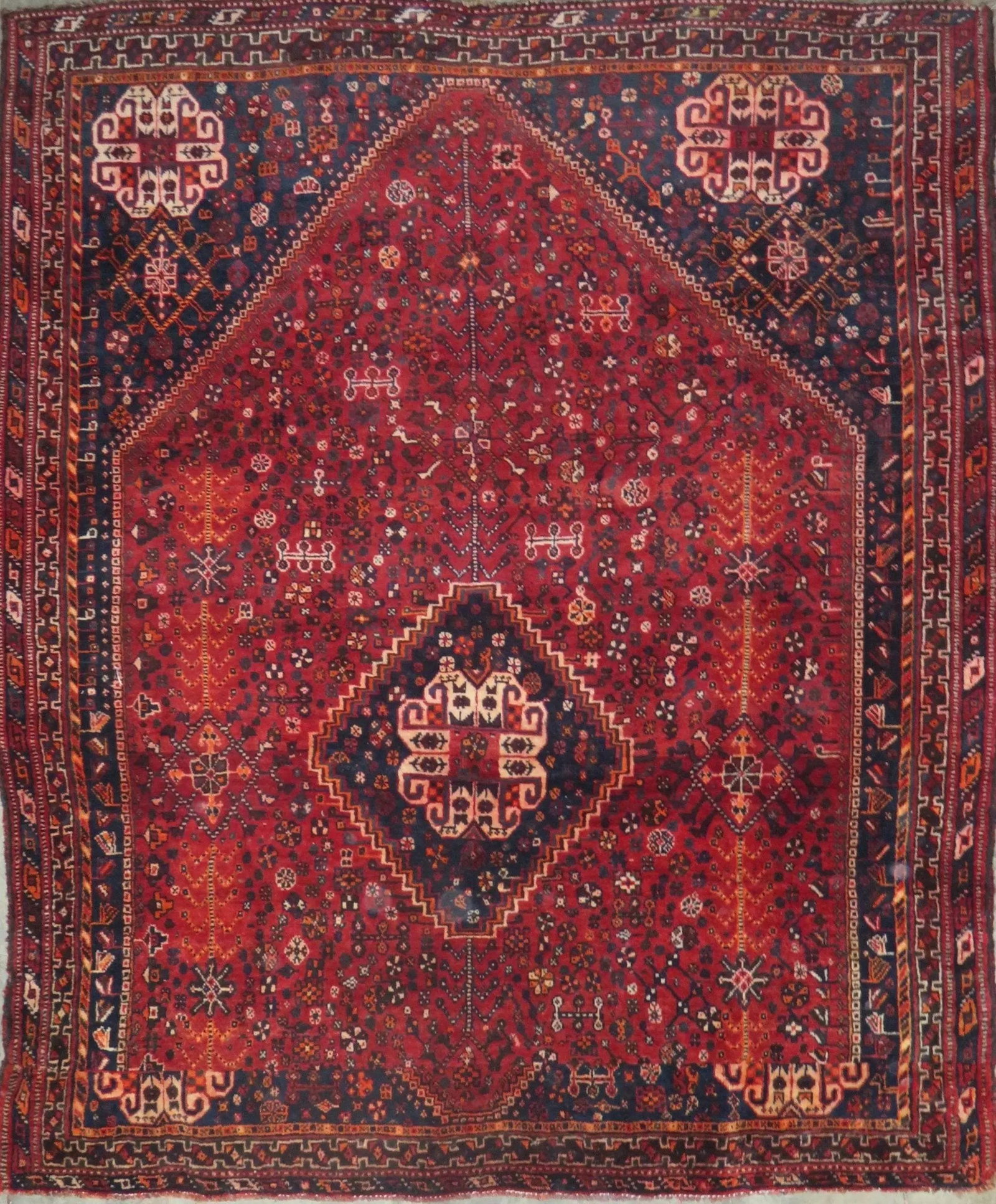 One Of The Kind Hand-Knotted Persian Wool Rug _ Luxurious Vintage Design, 6'6" x 5'6", Artisan (1 of 1)