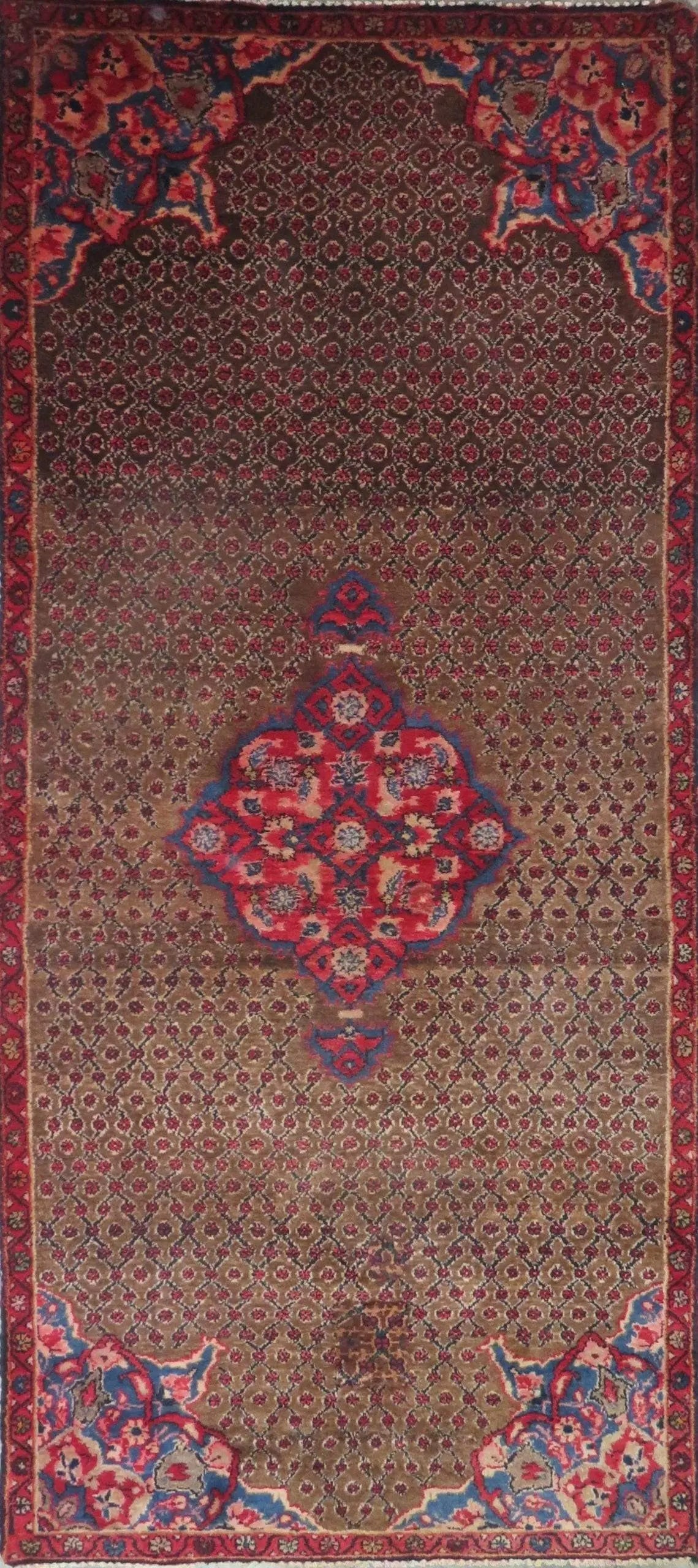 One Of The Kind Hand-Knotted Persian Wool Rug _ Luxurious Vintage Design, 5'8" x 4'9", Artisan: Hand-Knotted Persian Wool Rug _ Luxurious Vintage Design, 5'8" x 4'9", Artisan Crafted, Authentic hand-knotted traditional antique vintage Persian rugs, in excellent vintage condition with over 60 yea