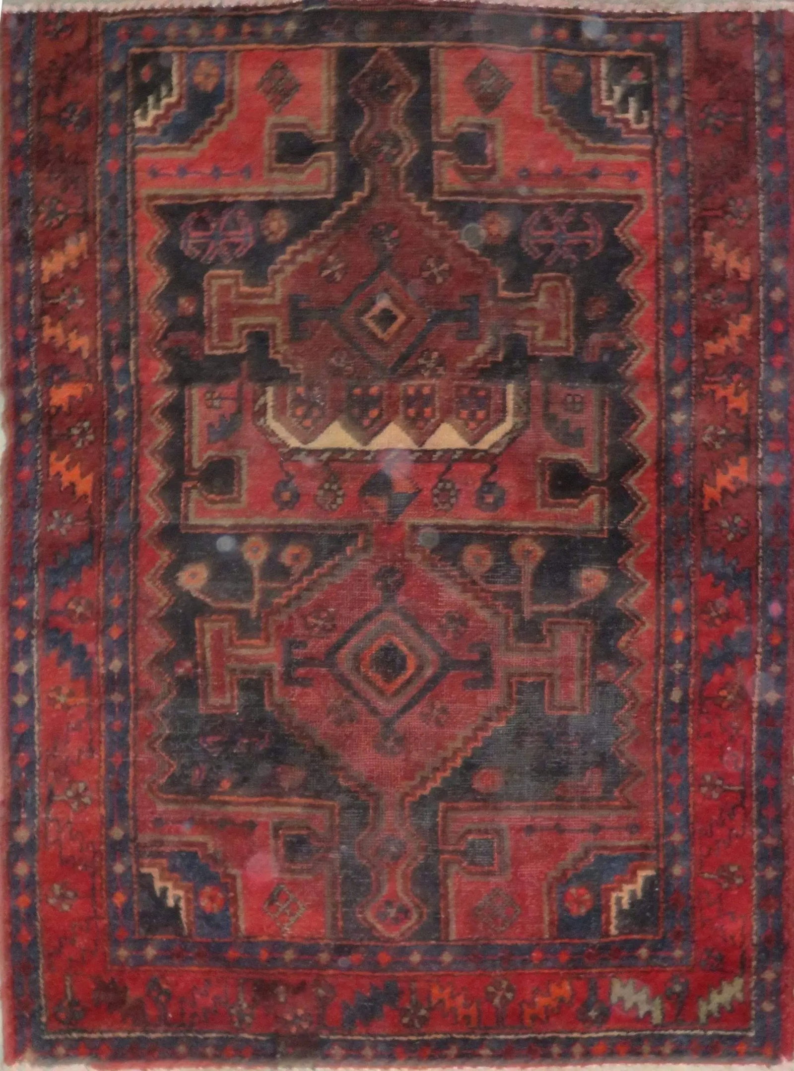 One Of The Kind Hand-Knotted Persian Wool Rug _ Luxurious Vintage Design, 5'6" x 3'9", Artisan: Hand-Knotted Persian Wool Rug _ Luxurious Vintage Design, 5'6" x 3'9", Artisan Crafted, Authentic hand-knotted traditional antique vintage Persian rugs, in excellent vintage condition with over 60 yea