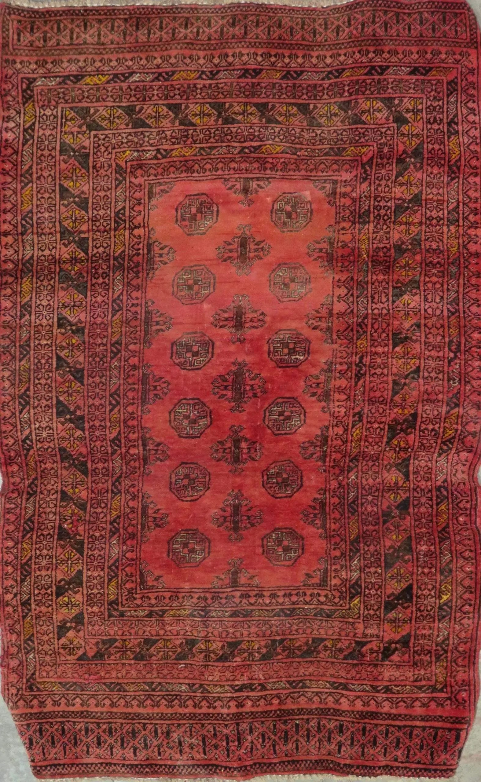 One Of The Kind Hand-Knotted Persian Wool Rug _ Luxurious Vintage Design, 5'6" x 3'3", Artisan: Hand-Knotted Persian Wool Rug _ Luxurious Vintage Design, 5'6" x 3'3", Artisan Crafted, Authentic hand-knotted traditional antique vintage Persian rugs, in excellent vintage condition with over 60 yea