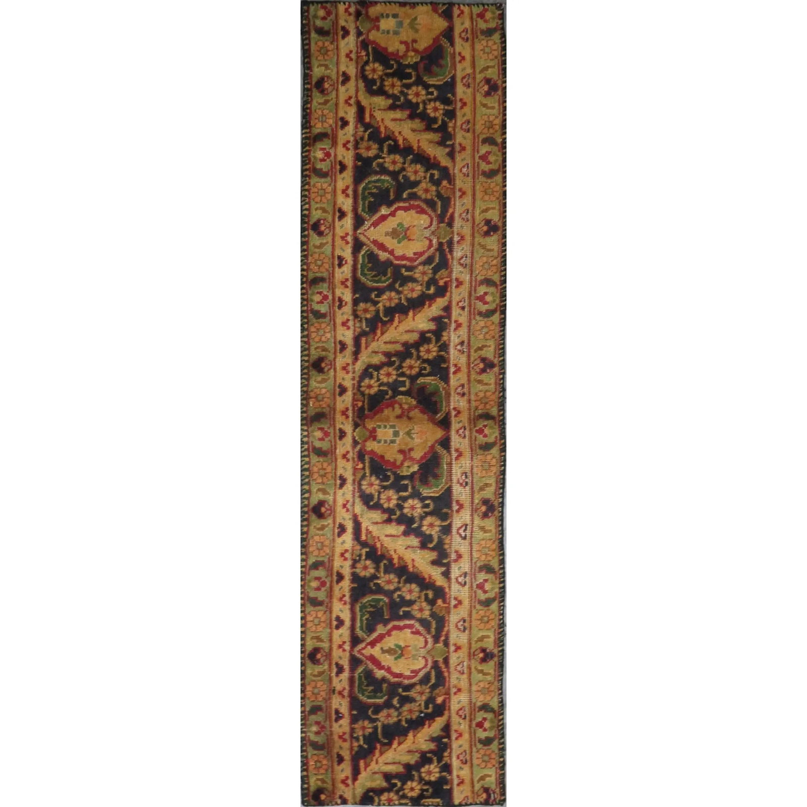 One Of The Kind Hand-Knotted Persian Wool Rug _ Luxurious Vintage Design, 5'0" x 1'0", Artisan (1 of 1)