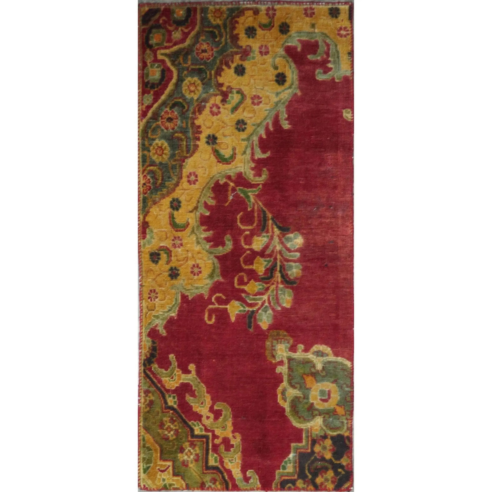 One Of The Kind Hand-Knotted Persian Wool Rug _ Luxurious Vintage Design, 4'0" x 2'0", Artisan: Hand-Knotted Persian Wool Rug _ Luxurious Vintage Design, 4'0" x 2'0", Artisan Crafted, Authentic hand-knotted traditional antique vintage Persian rugs, in excellent vintage condition with over 60 yea