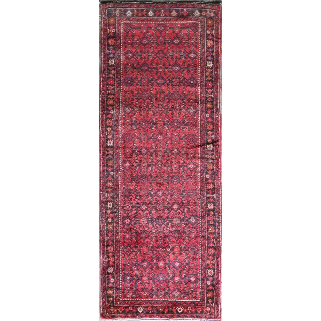 One Of The Kind Hand-Knotted Persian Wool Rug _ Luxurious Vintage Design, 19'1" x 3'4", Artisan: Hand-Knotted Persian Wool Rug _ Luxurious Vintage Design, 19'1" x 3'4", Artisan Crafted, Authentic hand-knotted traditional antique vintage Persian rugs, in excellent vintage condition with over 60 ye