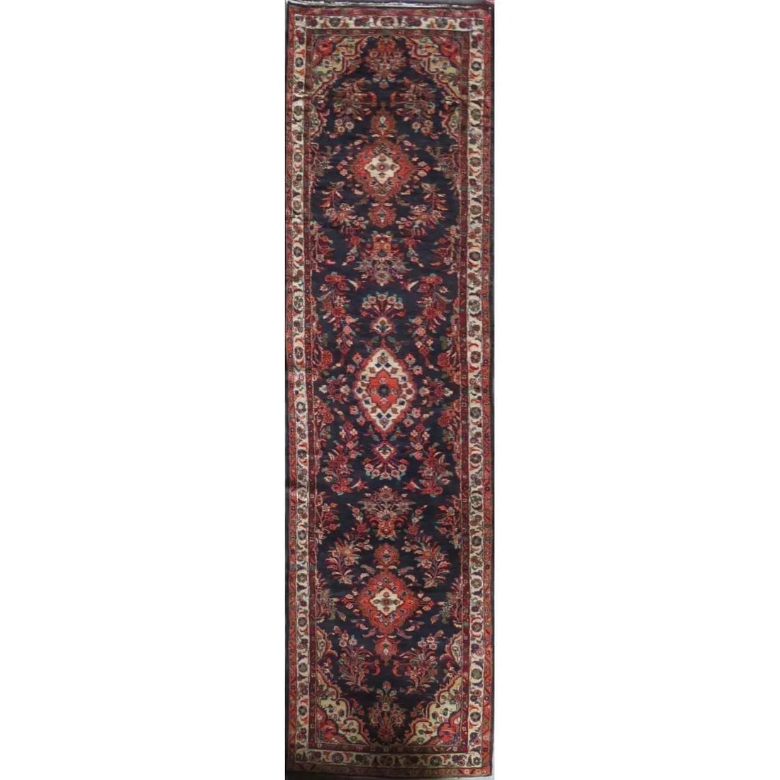 One Of The Kind Hand-Knotted Persian Wool Rug _ Luxurious Vintage Design, 15'9" x 3'6", Artisan: Hand-Knotted Persian Wool Rug _ Luxurious Vintage Design, 15'9" x 3'6", Artisan Crafted, Authentic hand-knotted traditional antique vintage Persian rugs, in excellent vintage condition with over 60 ye
