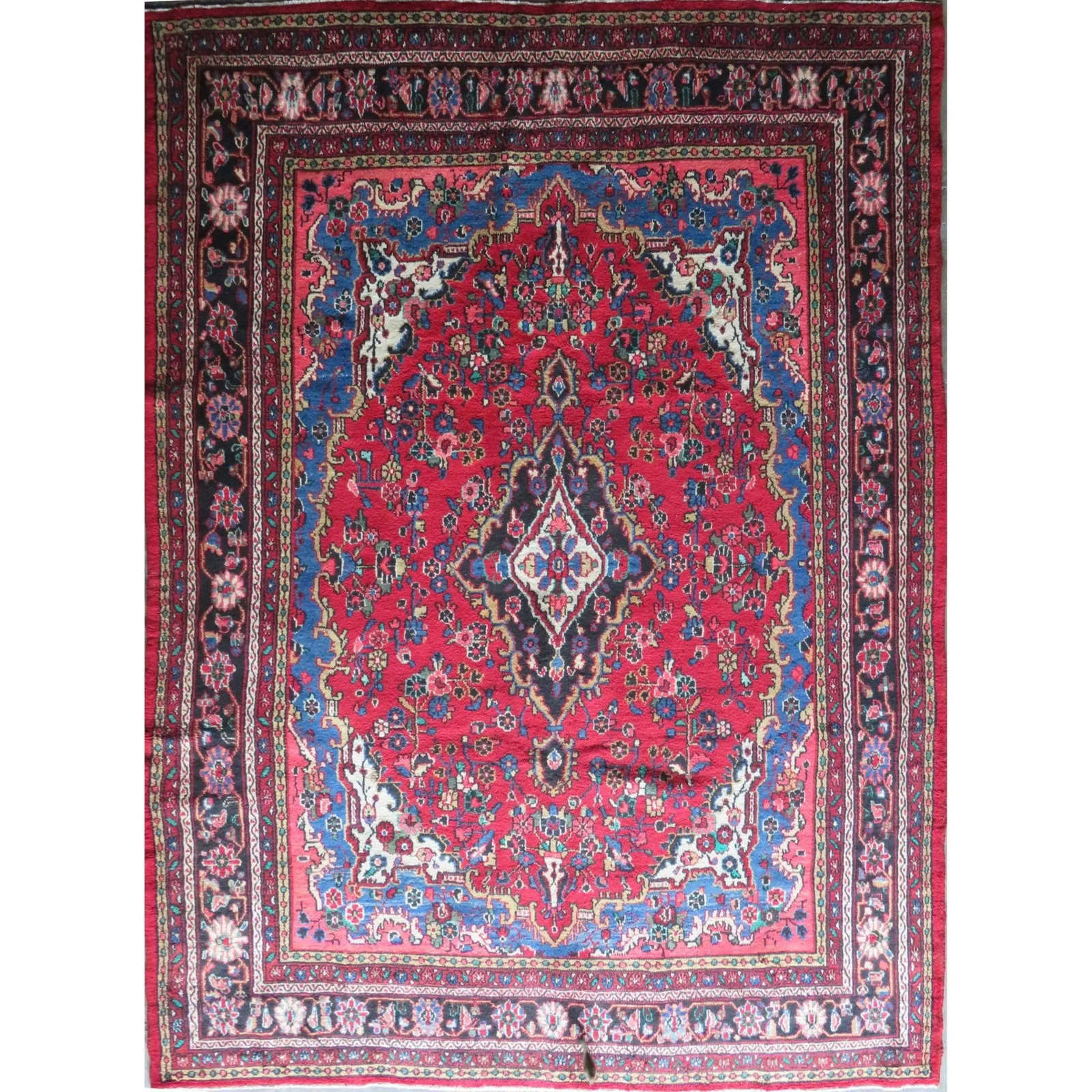 One Of The Kind Hand-Knotted Persian Wool Rug _ Luxurious Vintage Design, 12'9" x 8'8", Artisan (1 of 1)