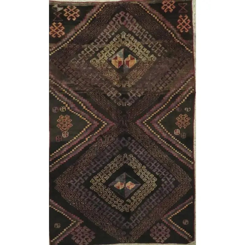 One Of The Kind Hand-Knotted Persian Wool Rug _ Luxurious Vintage Design, 12'4" x 8'11", Artisan: Hand-Knotted Persian Wool Rug _ Luxurious Vintage Design, 12'4" x 8'11", Artisan Crafted, Authentic hand-knotted traditional antique vintage Persian rugs, in excellent vintage condition with over 60 y