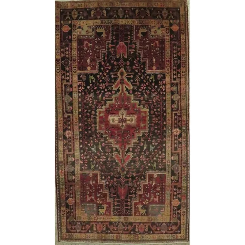 One Of The Kind Hand-Knotted Persian Wool Rug _ Luxurious Vintage Design, 12'10" x 2'7", Artisan: Hand-Knotted Persian Wool Rug _ Luxurious Vintage Design, 12'10" x 2'7", Artisan Crafted, Authentic hand-knotted traditional antique vintage Persian rugs, in excellent vintage condition with over 60 y