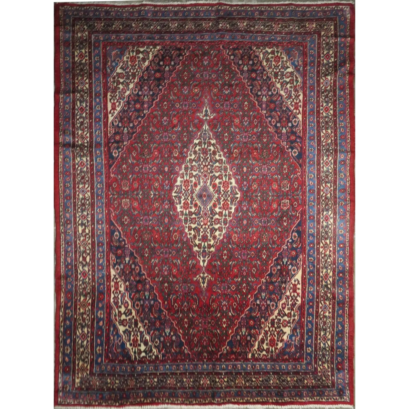 One Of The Kind Hand-Knotted Persian Wool Rug _ Luxurious Vintage Design, 11'7" x 8'1", Artisan: Hand-Knotted Persian Wool Rug _ Luxurious Vintage Design, 11'7" x 8'1", Artisan Crafted, Authentic hand-knotted traditional antique vintage Persian rugs, in excellent vintage condition with over 60 ye