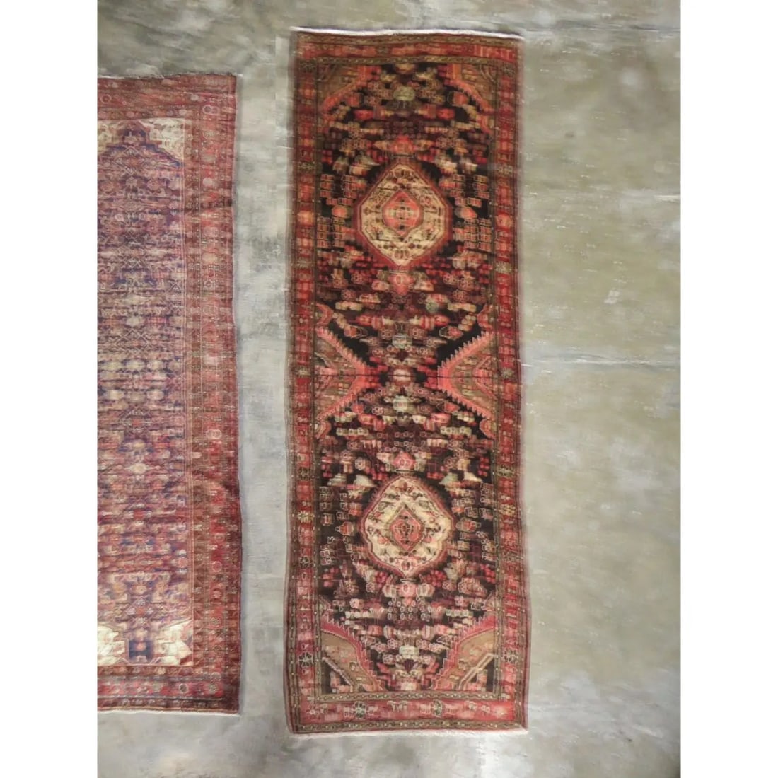One Of The Kind Hand-Knotted Persian Wool Rug _ Luxurious Vintage Design, 10'6" x 3'4", Artisan: Hand-Knotted Persian Wool Rug _ Luxurious Vintage Design, 10'6" x 3'4", Artisan Crafted, Authentic hand-knotted traditional antique vintage Persian rugs, in excellent vintage condition with over 60 ye