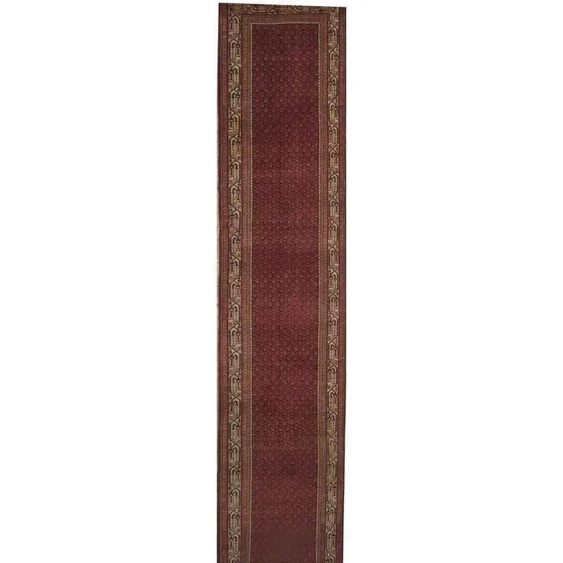 One Of The Kind Hand-Knotted Persian Wool Rug _ Luxurious Vintage Design, 10'5" x 2'6", Artisan: Hand-Knotted Persian Wool Rug _ Luxurious Vintage Design, 10'5" x 2'6", Artisan Crafted, Authentic hand-knotted traditional antique vintage Persian rugs, in excellent vintage condition with over 60 ye