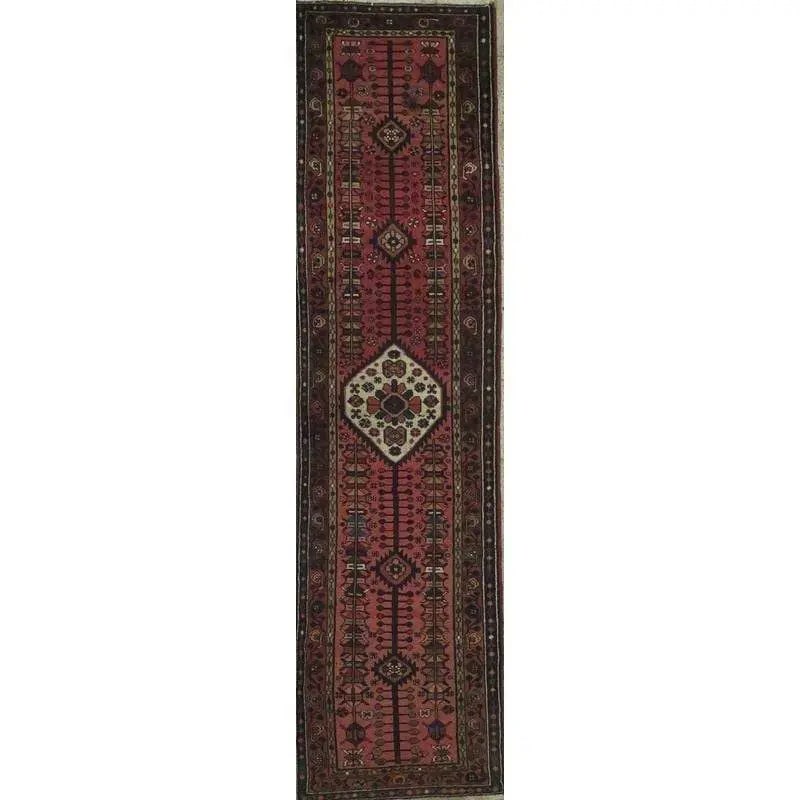 One Of The Kind Hand-Knotted Persian Wool Rug _ Luxurious Vintage Design, 10'5" x 2'6", Artisan: Hand-Knotted Persian Wool Rug _ Luxurious Vintage Design, 10'5" x 2'6", Artisan Crafted, Authentic hand-knotted traditional antique vintage Persian rugs, in excellent vintage condition with over 60 ye