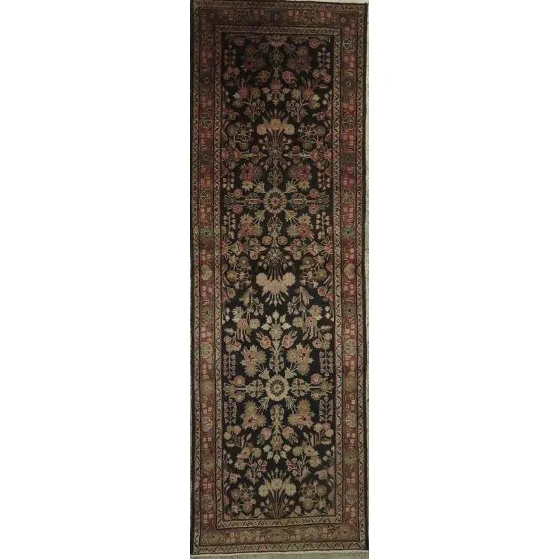 One Of The Kind Hand-Knotted Persian Wool Rug _ Luxurious Vintage Design, 10'5" x 2'6", Artisan (1 of 1)
