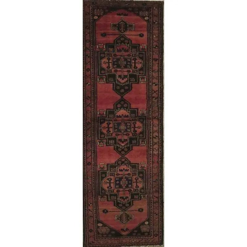 One Of The Kind Hand-Knotted Persian Wool Rug _ Luxurious Vintage Design, 10'5" x 2'6", Artisan: Hand-Knotted Persian Wool Rug _ Luxurious Vintage Design, 10'5" x 2'6", Artisan Crafted, Authentic hand-knotted traditional antique vintage Persian rugs, in excellent vintage condition with over 60 ye