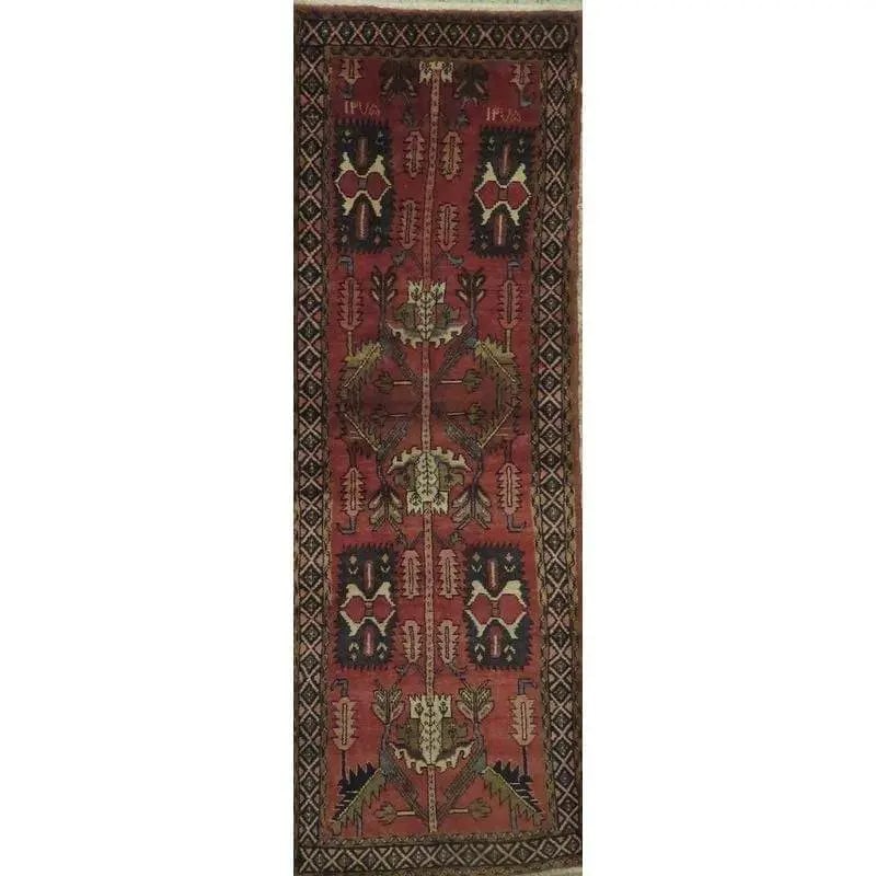 One Of The Kind Hand-Knotted Persian Wool Rug _ Luxurious Vintage Design, 10'5" x 2'6", Artisan: Hand-Knotted Persian Wool Rug _ Luxurious Vintage Design, 10'5" x 2'6", Artisan Crafted, Authentic hand-knotted traditional antique vintage Persian rugs, in excellent vintage condition with over 60 ye