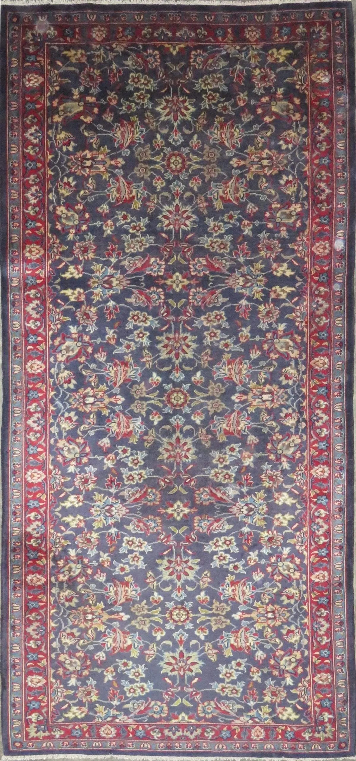 One Of The Kind Hand-Knotted Persian Wool Rug _ Luxurious Vintage Design, 10'2" x 4'7", Artisan (1 of 1)