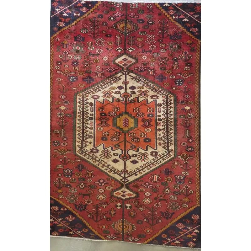 One Of The Kind Hand-Knotted Persian Wool Rug _ Luxurious Vintage Design, 10'8" x 7'6", Artisan: Hand-Knotted Persian Wool Rug _ Luxurious Vintage Design, 10'8" x 7'6", Artisan Crafted, Authentic hand-knotted traditional antique vintage Persian rugs, in excellent vintage condition with over 60 ye