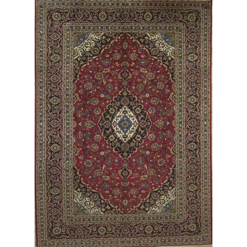 One Of The Kind Hand-Knotted Persian Wool Rug _ Luxurious Vintage Design, 9'3" x 7'5", Artisan: Hand-Knotted Persian Wool Rug _ Luxurious Vintage Design, 9'3" x 7'5", Artisan Crafted, Authentic hand-knotted traditional antique vintage Persian rugs, in excellent vintage condition with over 60 yea