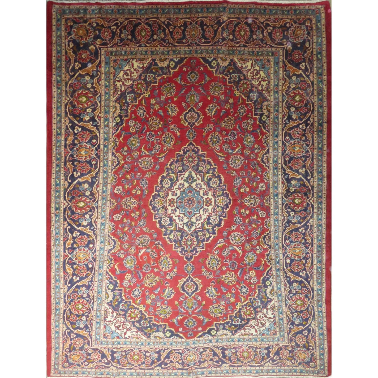 One Of The Kind Hand-Knotted Persian Wool Rug _ Luxurious Vintage Design, 12'6" X 9'2", Artisan (1 of 1)