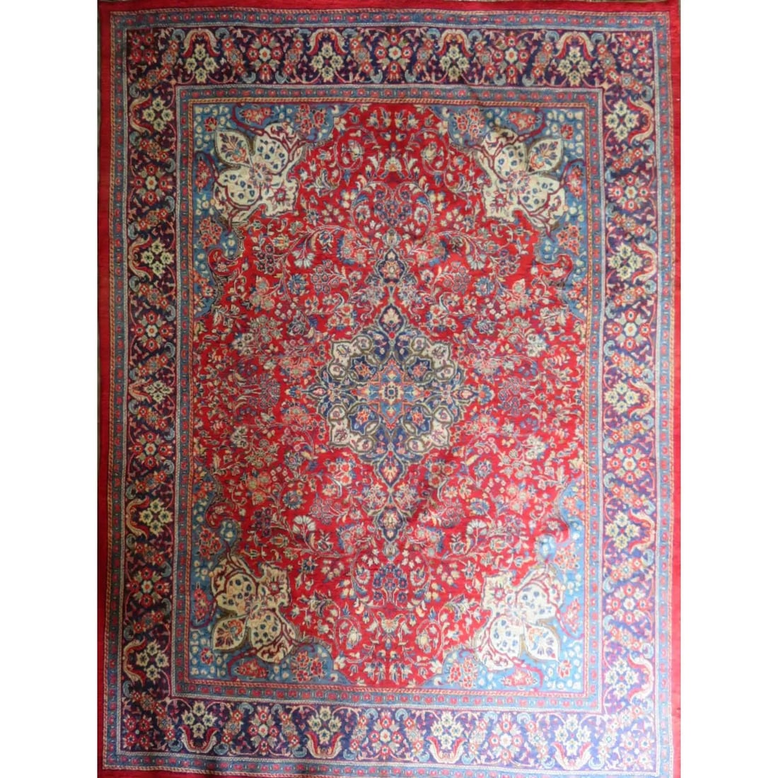 One Of The Kind Hand-Knotted Persian Wool Rug _ Luxurious Vintage Design, 13'4" x 10'0", Artisan (1 of 1)