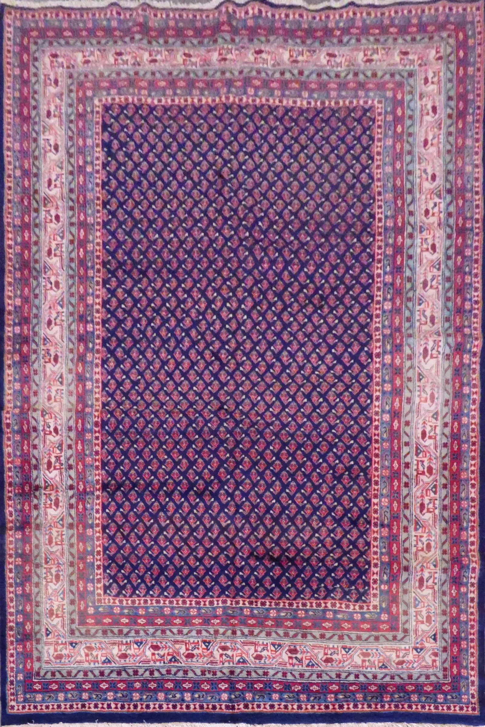 One Of The Kind Hand-Knotted Persian Wool Rug _ Luxurious Vintage Design, 10'7" x 7', Artisan: Hand-Knotted Persian Wool Rug _ Luxurious Vintage Design, 10'7" x 7', Artisan Crafted, Authentic hand-knotted traditional antique vintage Persian rugs, in excellent vintage condition with over 60 year