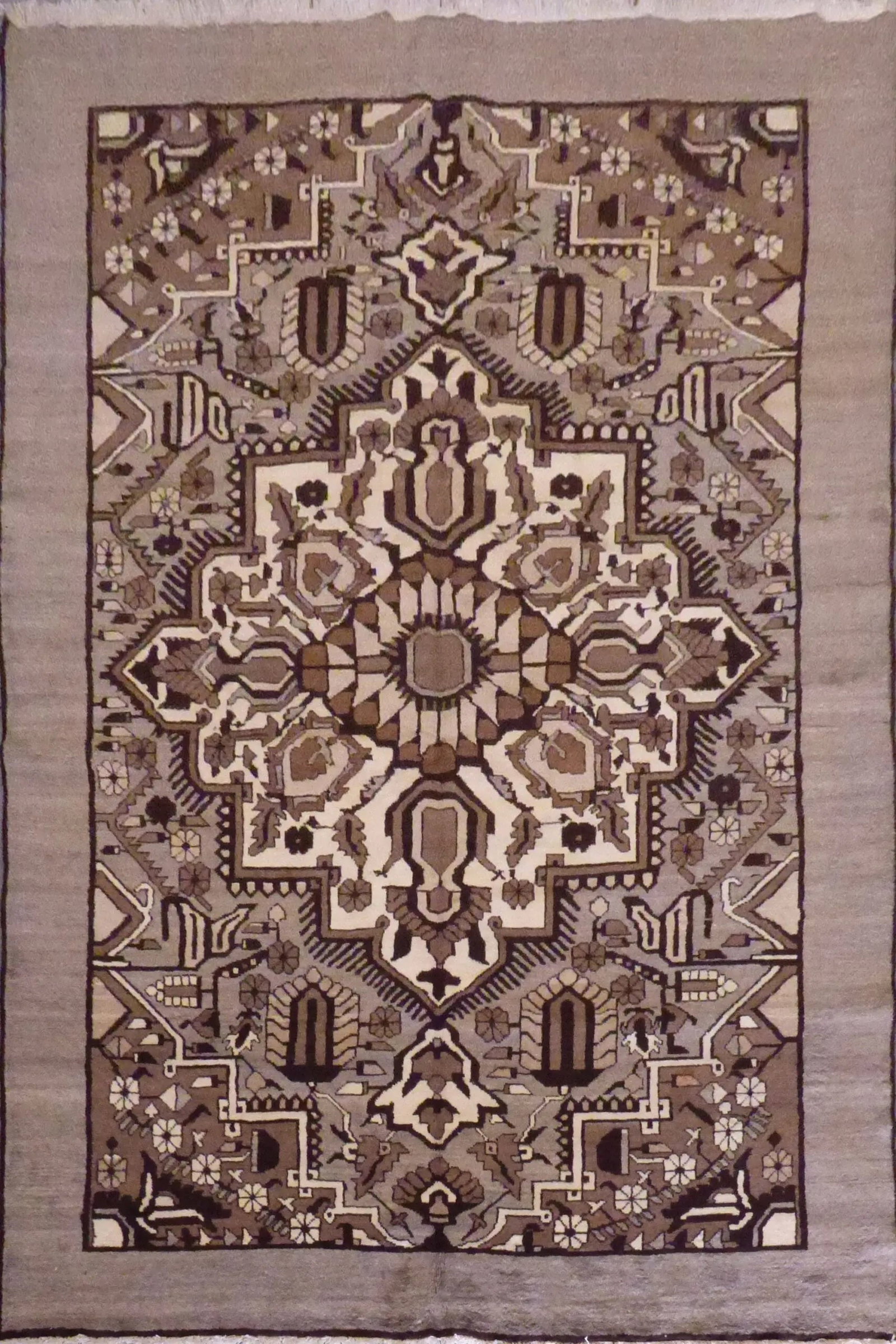 One Of The Kind Hand-Knotted Persian Wool Rug _ Luxurious Vintage Design, 10' x 6'9", Artisan: Hand-Knotted Persian Wool Rug _ Luxurious Vintage Design, 10' x 6'9", Artisan Crafted, Authentic hand-knotted traditional antique vintage Persian rugs, in excellent vintage condition with over 60 year
